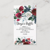 冬開花ベビーシャワーおむつラッフルチケット エンクロージャーカード (正面)