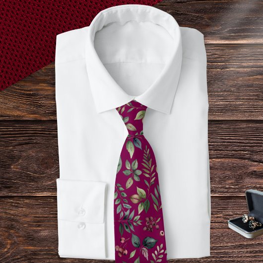 冬離れのと果実メンズブルゴーニュ植物学 ネクタイ