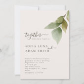 冬離れのフローラ水結婚色 招待状 (正面)