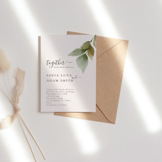 冬離れのフローラ水結婚色 招待状