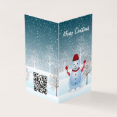 冬雪だるまクリスマスグリーティングカード (外部)