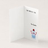 冬雪だるまクリスマスグリーティングカード (内部)