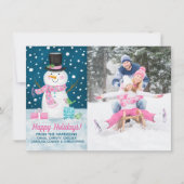 冬雪だるまホリデーカード シーズンカード (正面)