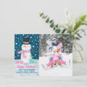 冬雪だるまホリデーカード シーズンカード (スタンド正面)
