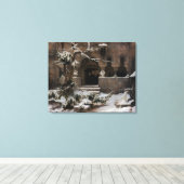 冬雪の修道院（Karl Lessing著） キャンバスプリント (インサイチュ (ウッドフロア))