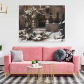 冬雪の修道院（Karl Lessing著） キャンバスプリント (インサイチュ (リビング))