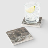 冬雪の修道院（Karl Lessing著） ストーンコースター (横)