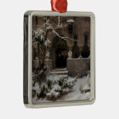 冬雪の修道院（Karl Lessing著） メタルオーナメント (右)