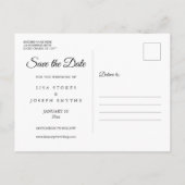 冬雪カレンダー金ゴールドハート保存日 案内ポストカード (裏面)