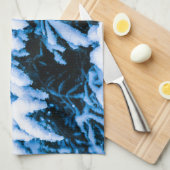 冬雪クリスマスツリー キッチンタオル (四つ折り)