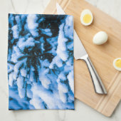 冬雪クリスマスツリー キッチンタオル (四つ折り)