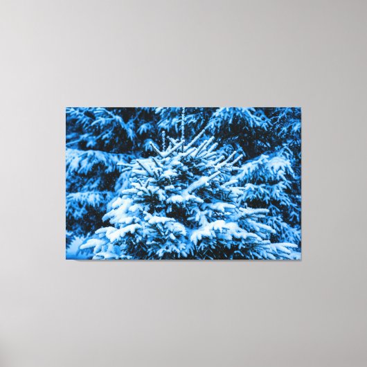 冬雪クリスマスツリー キャンバスプリント (正面)