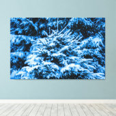 冬雪クリスマスツリー キャンバスプリント (インサイチュ (ウッドフロア))