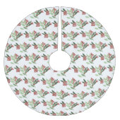 冬雪クリスマスボタニカルベリーの休日 ブラッシュドポリエステルツリースカート (正面)