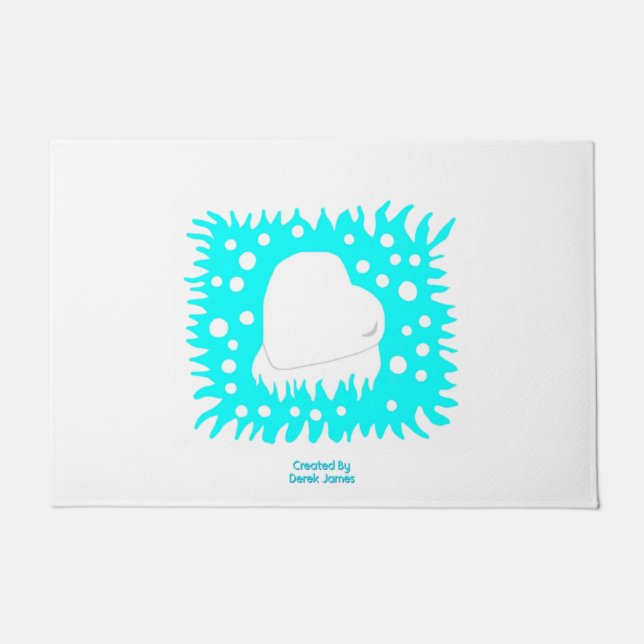 冬雪ハートドアマット ドアマット (正面)