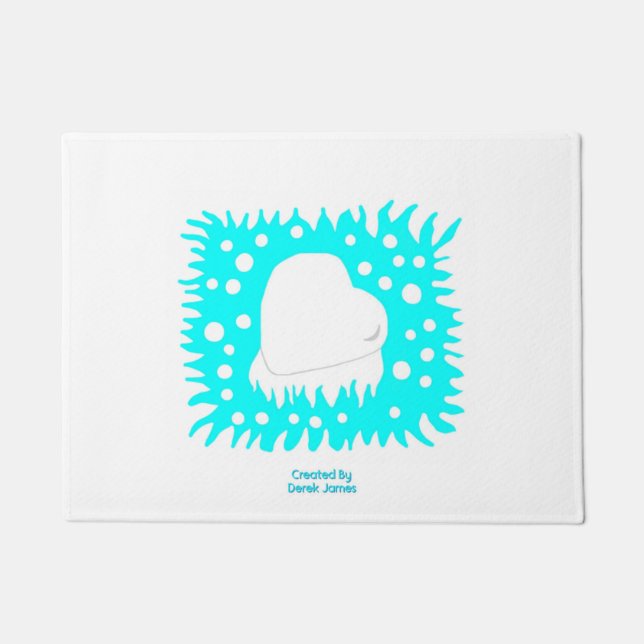 冬雪ハートドアマット ドアマット (正面)