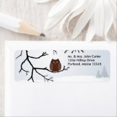 冬雪フクロウ住所 シール (インサイチュ)