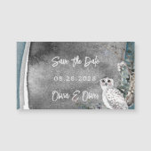 冬雪フクロウ絵を描ウの結婚式の日付を保存 (正面)