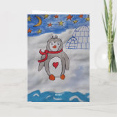 冬雪ペンギンクリスマス カード (裏面)