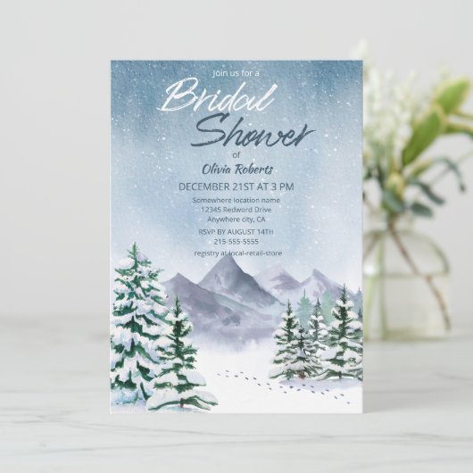 冬雪マウンテンフォレストブライダルシャワー 招待状 (スタンド正面)