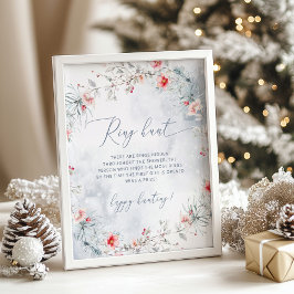 冬雪リングエレガント狩りブライダルシャワーゲーム ポスター