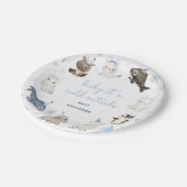 冬雪動物赤ちゃんシャワーパーティー ペーパープレート (アングル)