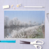 冬雪景勝、川歩イギリス 薄葉紙 (クラフト)