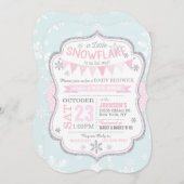 冬雪片グリッターベビーシャワー招待状 招待状 (正面/裏面)