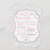 冬雪片グリッターベビーシャワー招待状 招待状 (正面/裏面)