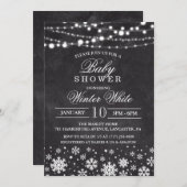 冬雪片ベビーシャワー招待状 招待状 (正面/裏面)