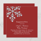 冬雪片婚約パーティ招待状 招待状 (正面/裏面)