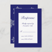 冬雪片RSVPインジゴ 出欠カード (正面/裏面)