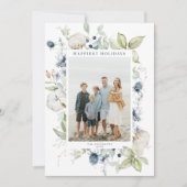 冬霜の降りたの紅葉フレームホリデーフォトカード シーズンカード (正面)