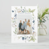 冬霜の降りたの紅葉フレームホリデーフォトカード シーズンカード (スタンド正面)