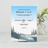 冬霜の降りた結婚式招待状カードデザイン 招待状 (スタンド正面)