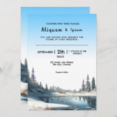 冬霜の降りた結婚式招待状カードデザイン 招待状 (正面/裏面)