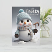 冬霜の降りた雪の愛クールらしい雪だるま シーズンカード (スタンド正面)