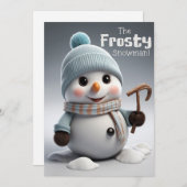冬霜の降りた雪の愛クールらしい雪だるま シーズンカード (正面/裏面)