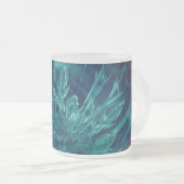 冬霜スノーフレークターコイズブラック フロストグラスマグカップ (正面右)