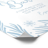 冬霜スノーフレークベビーシャワーミモサバーサイン ポスター (角)