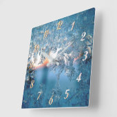 冬霜 スクエア壁時計 (傾斜)