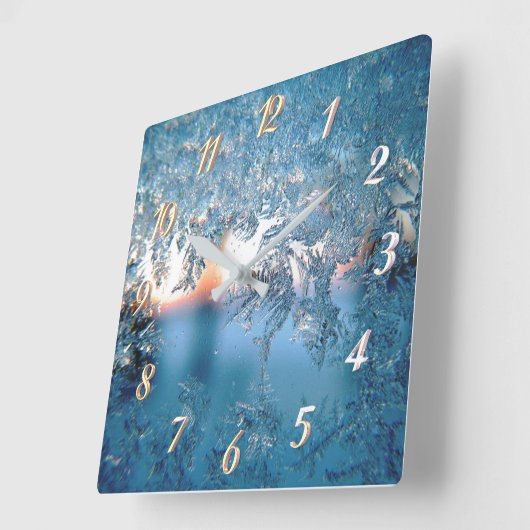 冬霜 スクエア壁時計 (傾斜)