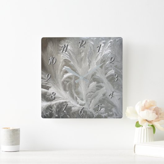冬霜 スクエア壁時計 (ホーム)