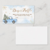 冬青トラック赤ちゃんシャワーおむつラッフル エンクロージャーカード (正面/裏面)