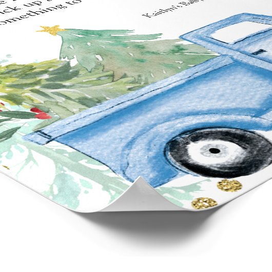 冬青トラック赤ちゃんシャワー深夜おむつ ポスター (角)