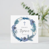 冬青リース水彩洗礼 招待状 (スタンド正面)