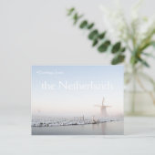 冬風車オランダの挨拶 ポストカード (スタンド正面)