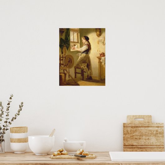 冬食べ物を与えの鳥たち ポスター (キッチン)