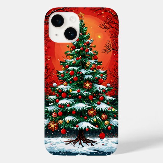 冬飾のクリスマスツリー Case-Mate iPhoneケース (裏面)