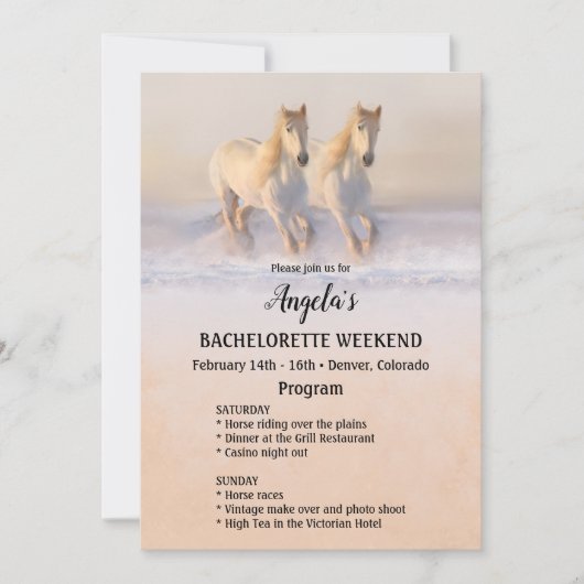 冬馬バチェロレッテ週末プログラムテンプレート 招待状 (正面)